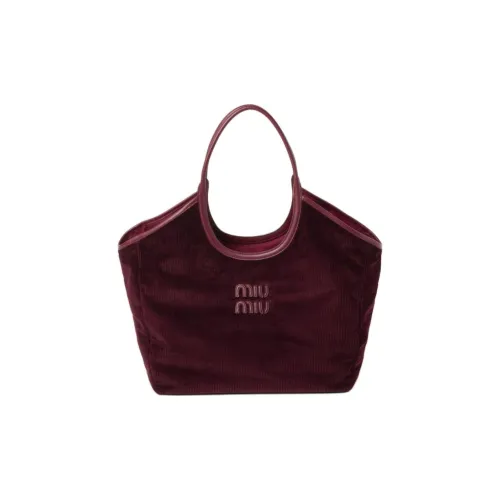 MIU MIU Corduroy Tote Bag, Shopping Bag, Handbag Women's Chard Red
