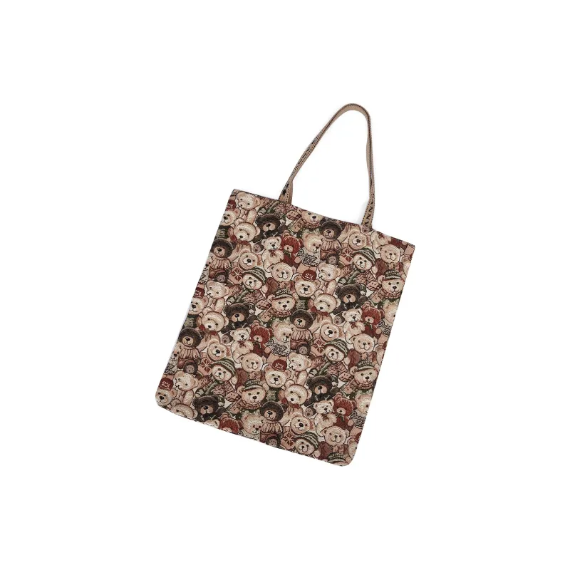 DANNYBEARJEANS Fabric Pocket Shoulder Bag Regular Women's Green Camouflage/Gentleman Bear Blue-3