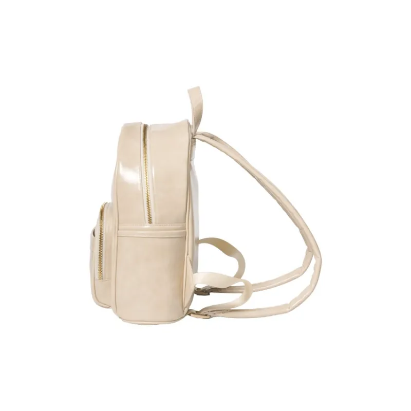 OMI Synthetic Leather Backpack Regular Women's Apricot White/Black/Dark Coffee-8