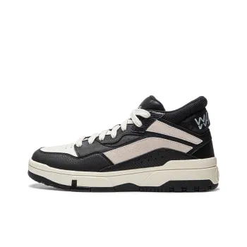 LiNing Only Us MID FLEECE Warm Slip Resistant Mid Top Skateboard Shoes Men's Black Beige