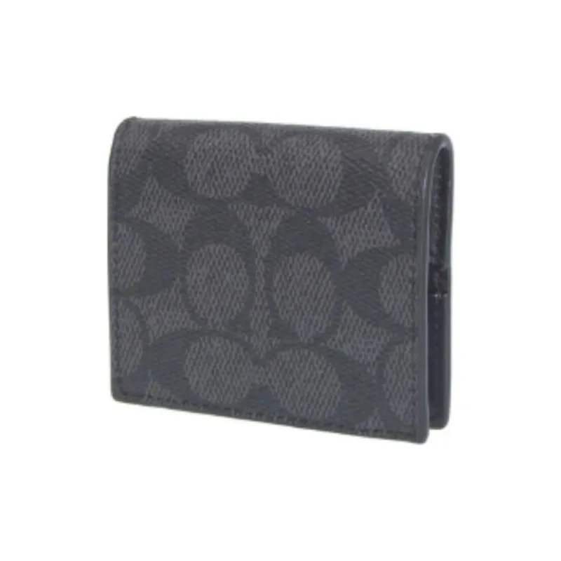 COACH Coated Canvas Wallet Men's Charcoal Black-2