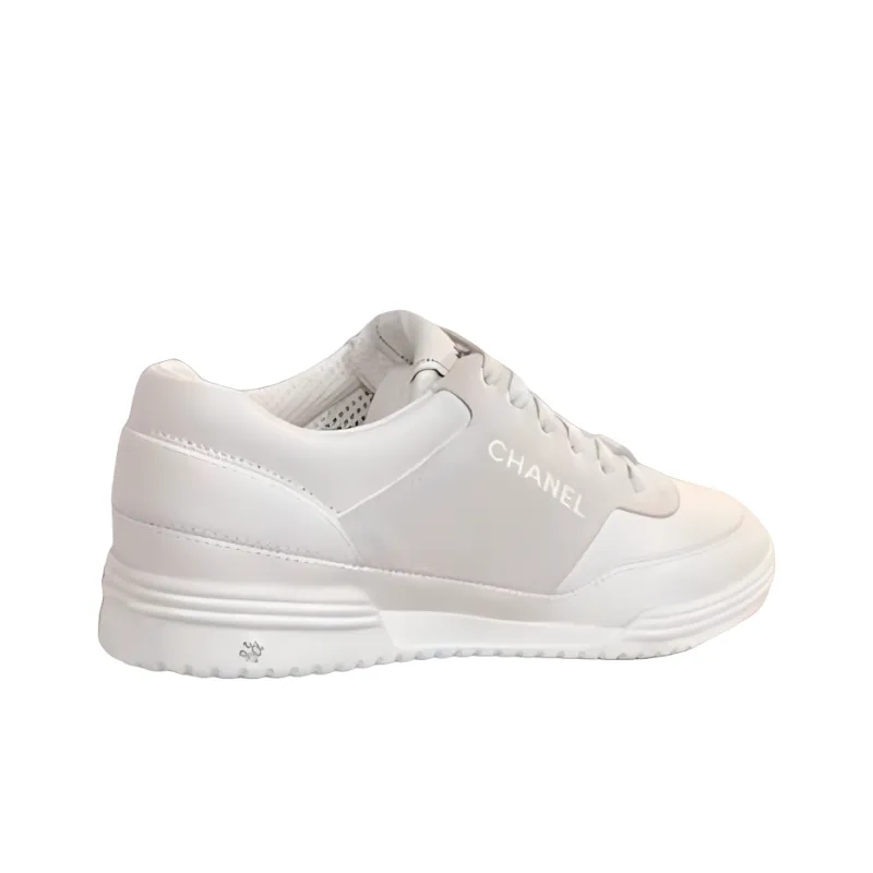 CHANEL Low Top Casual Shoes Women's White Gray-2