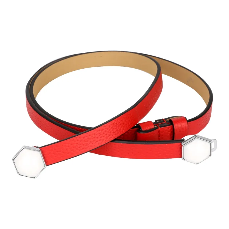 CATELLES Top Grain Cow Leather Leather Belts Women's Black/Red Coffee Camel Khaki 1.4cm-8