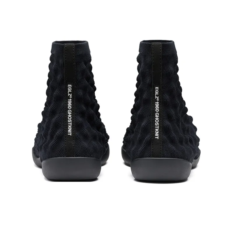 EQLZ EQUALIZER Lightweight Anti Slip High Top Casual Shoes Unisex Phantom Black-4
