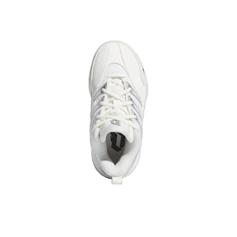 Adidas Dame Certified 3 Anti Slip Wear Resistant Low Top Children's Basketball Shoes White Teenagers-1