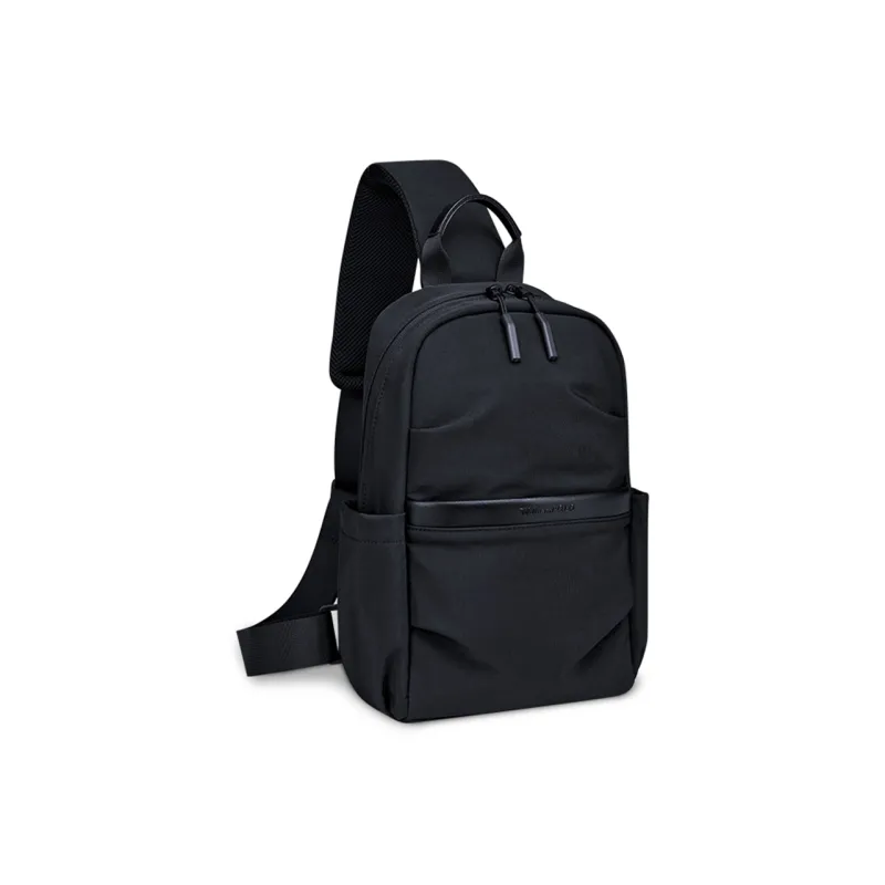 WilliamPOLO Fabric Shoulder Bag Crossbody Bag Biker Bag Sling Bags Regular Men's Black-1