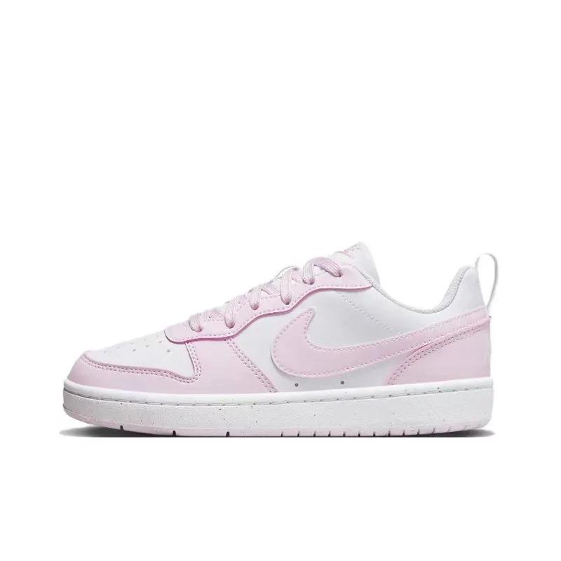 Nike Court Borough Slip Resistant Low Top Kids' Skateboarding Shoes White Brown Teenagers-4