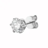 2ct Moissanite Stud Earrings in 14K Gold and Silver, Single