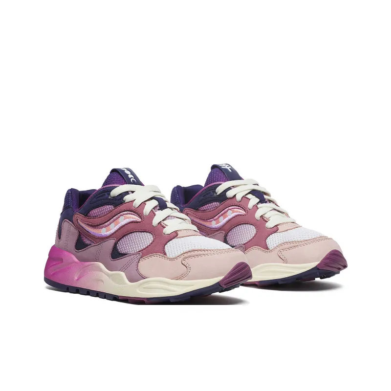 Saucony Grid Shadow 2 Shock Absorbers With Slip Resistant Features Low Top Running Shoes Unisex Purple-2