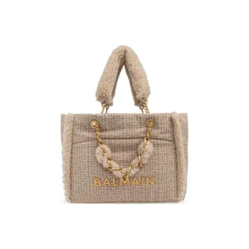 BALMAIN Logo Plaque Top Handle Bag