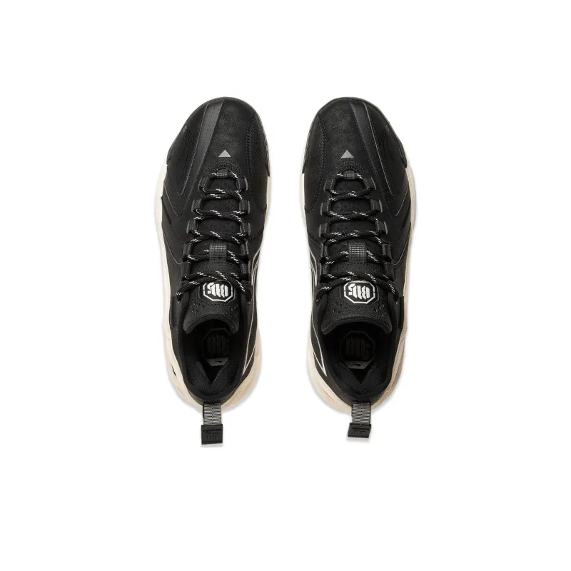 LiNing Anti-Wool 4.5 Wear-Resistant Low-Top Basketball Shoes Men's Black White-3