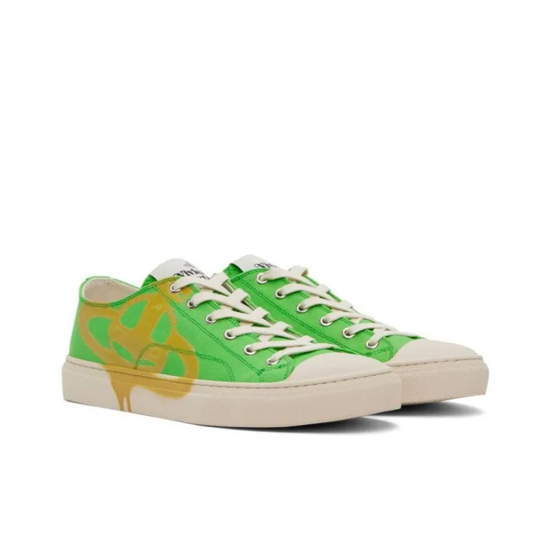 Vivienne Westwood Plimsoll Low Top Canvas Shoes Men's Green-2
