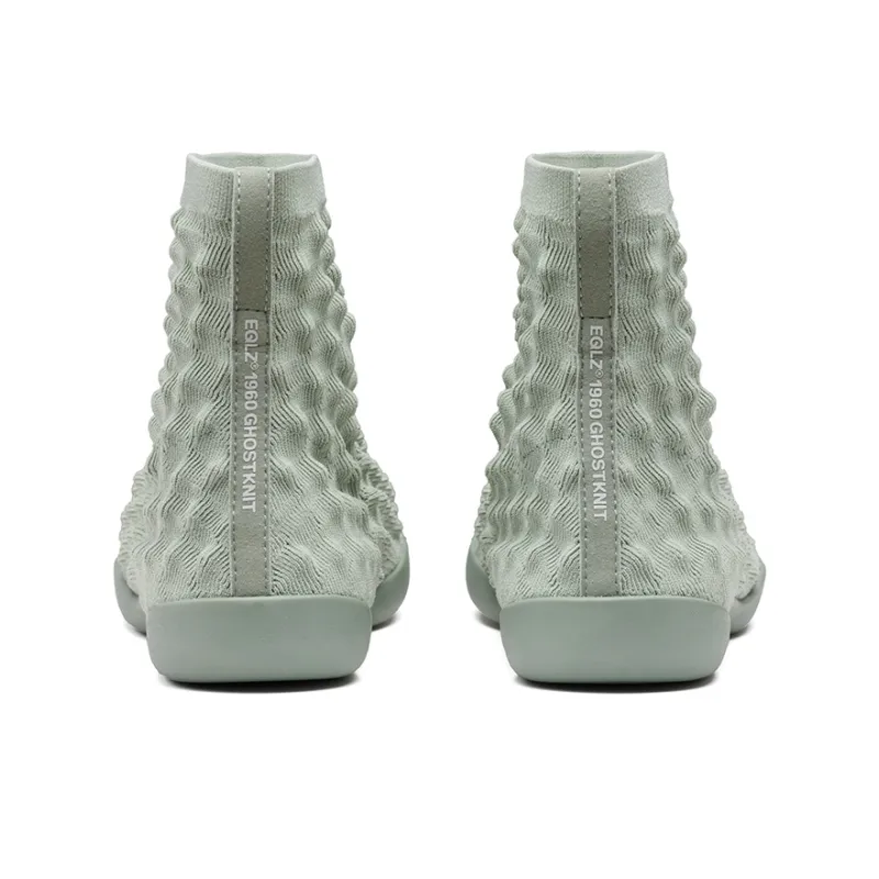 EQLZ EQUALIZER Lightweight And Wear resistant High Top Casual Shoes Unisex Cream Green-3