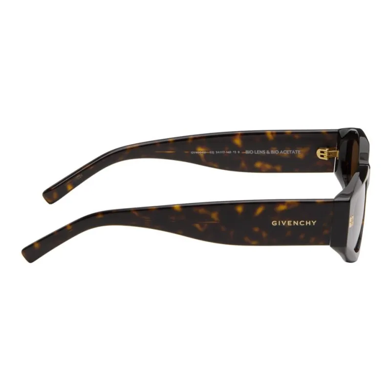 Givenchy Acetate Irregular Shape Sunglasses Men's Brown-3