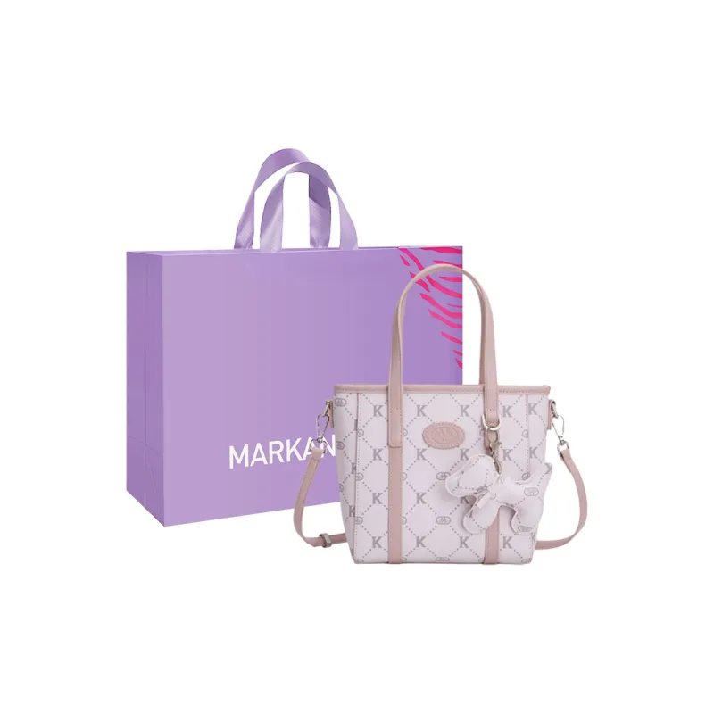 MARKANGARO Synthetic Leather Basket Bag Regular Women's Fresh Look Cream Pink/Glacier Lake Blue-0