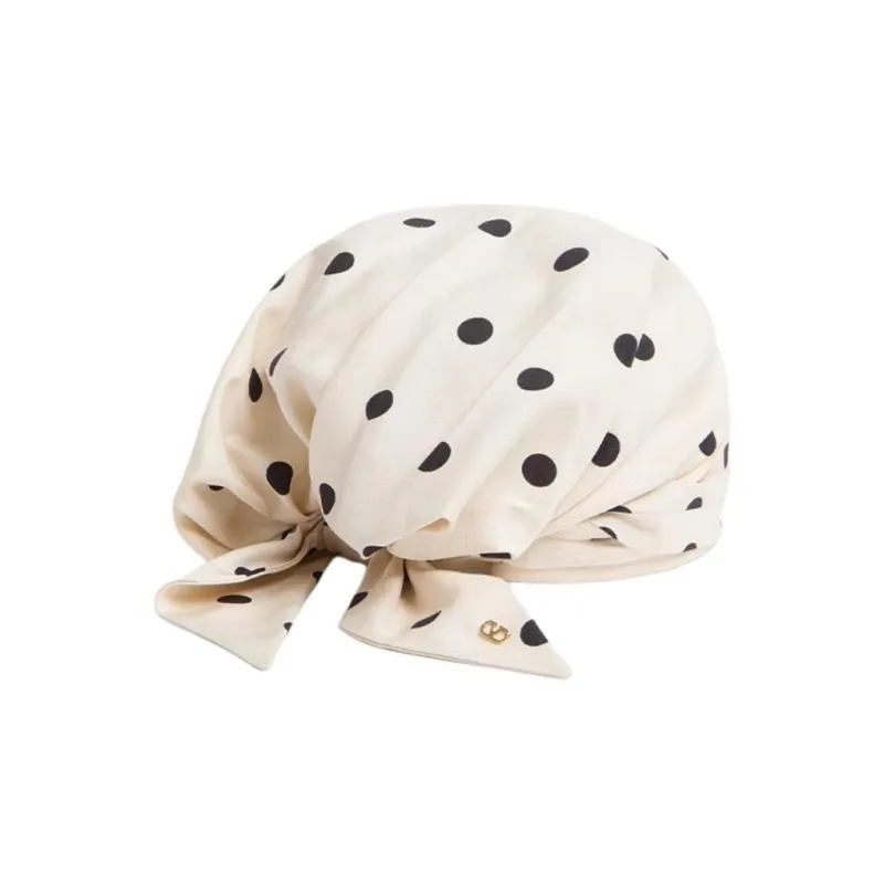 Valentino Polka Dot Printed Gathered Head Scarf-1