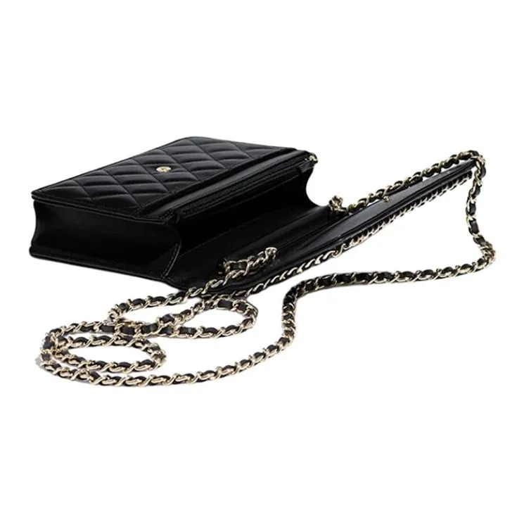 CHANEL 19Bag Lambskin Flap Bag, Chain Bag, Shoulder Bag Women's Black-3