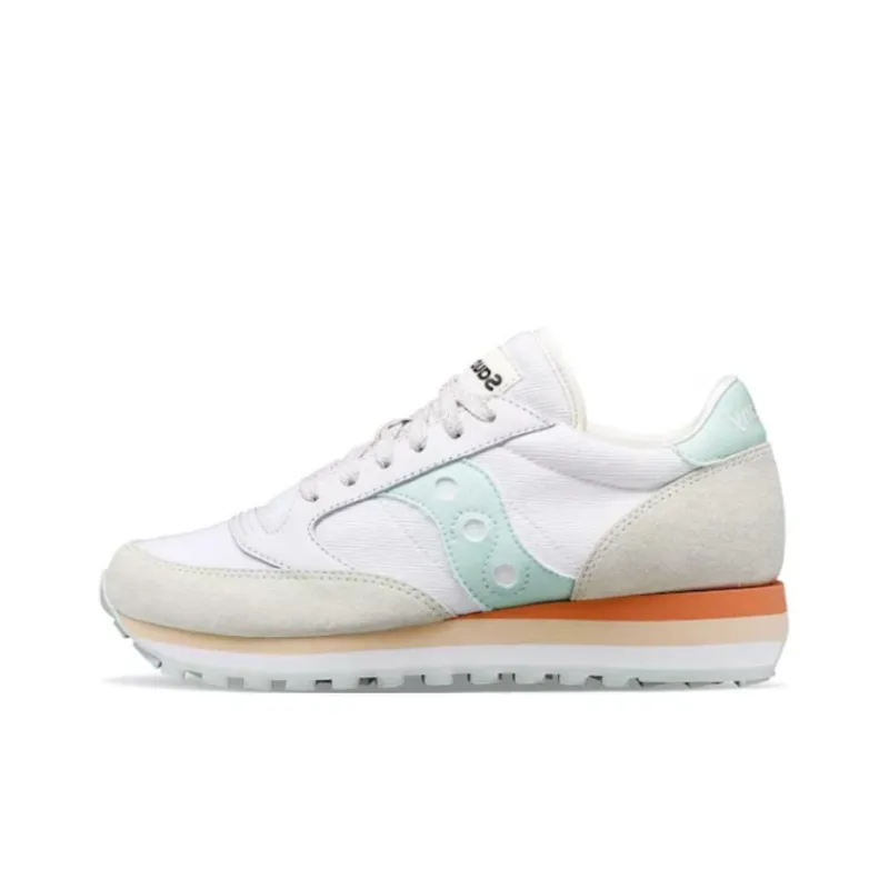 Saucony Jazz Triple Anti Slip Wear Resistant Low Top Running Shoes Women's White-0