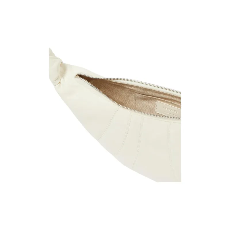 Lemaire Leather Small Croissant Crossbody Bag Women's White-4