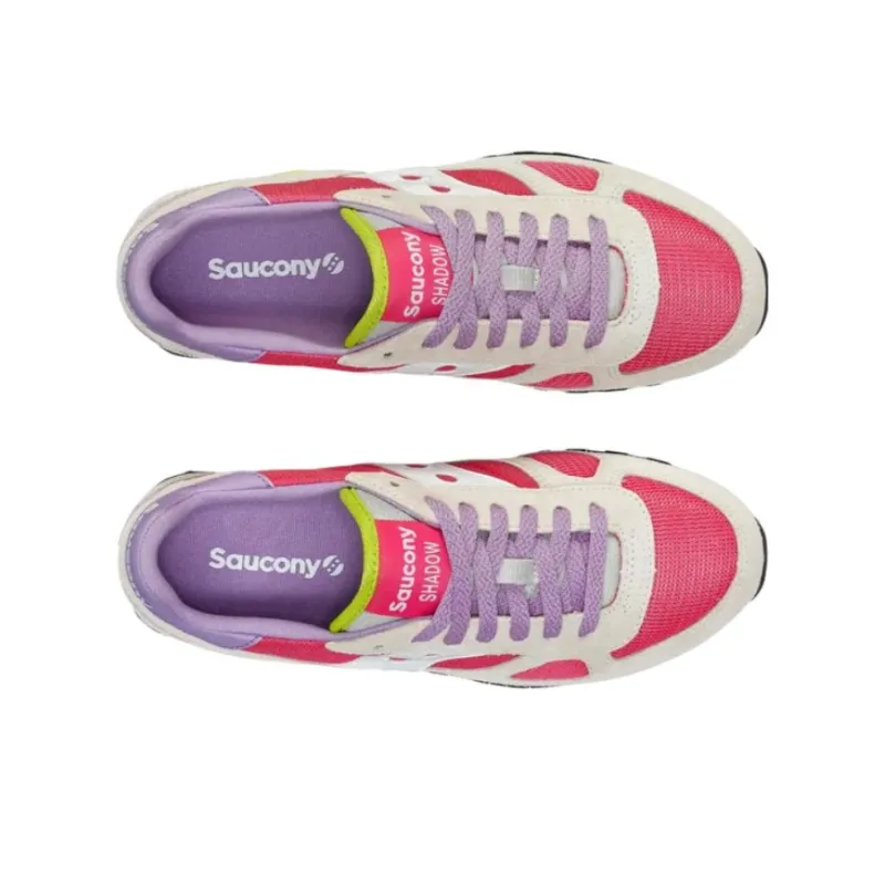 Saucony Shadow Original Anti Slip Wear Resistant Low Top Casual Running Shoes Women's Beige Pink-3