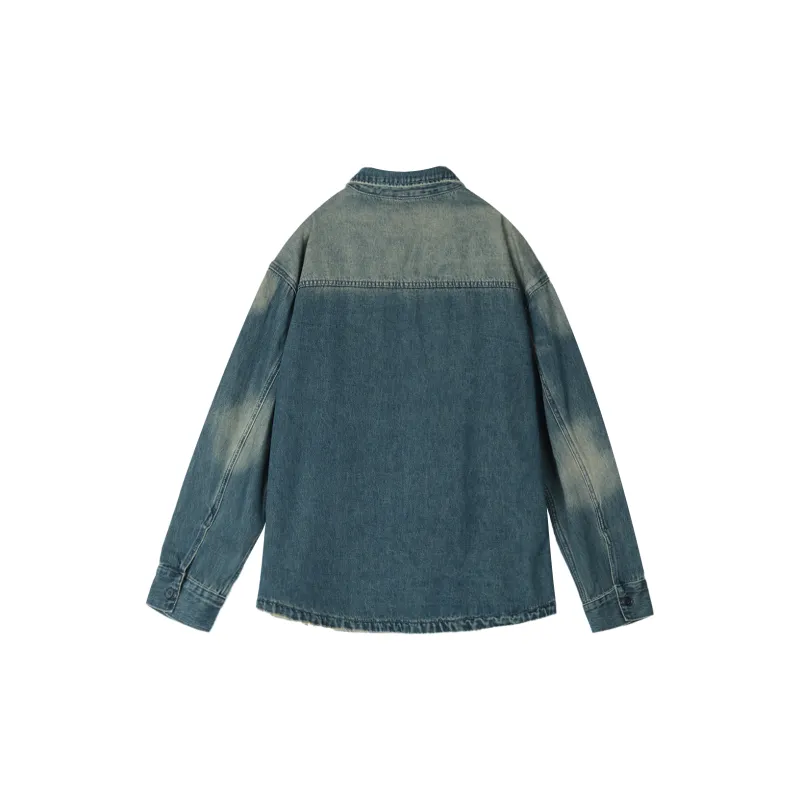 WILD LEADER Denim Jacket Unisex Peacock Blue-1
