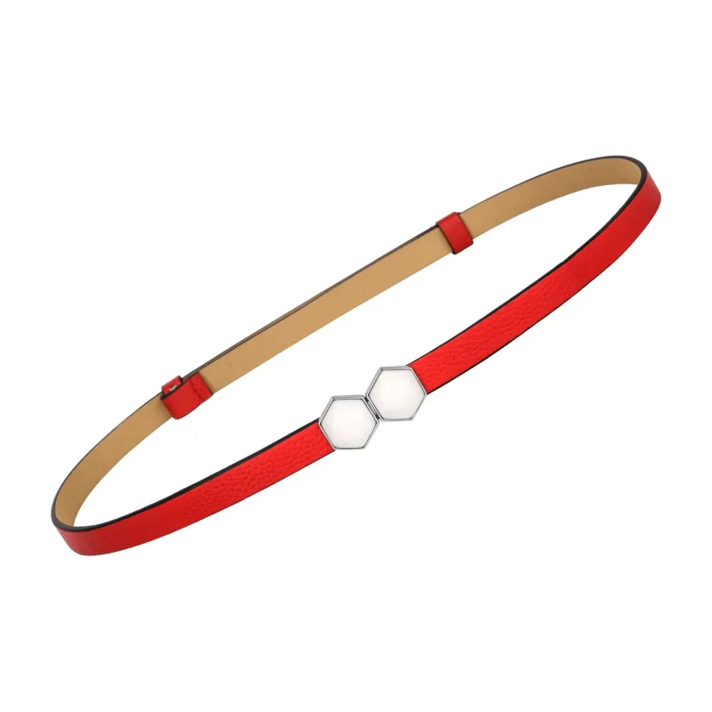CATELLES Top Grain Cow Leather Leather Belts Women's Black/Red Coffee Camel Khaki 1.4cm-5