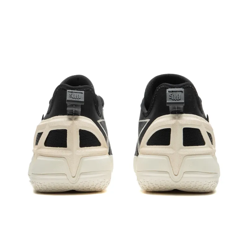 LiNing Anti-Wool 4.5 Wear-Resistant Low-Top Basketball Shoes Men's Black White-4