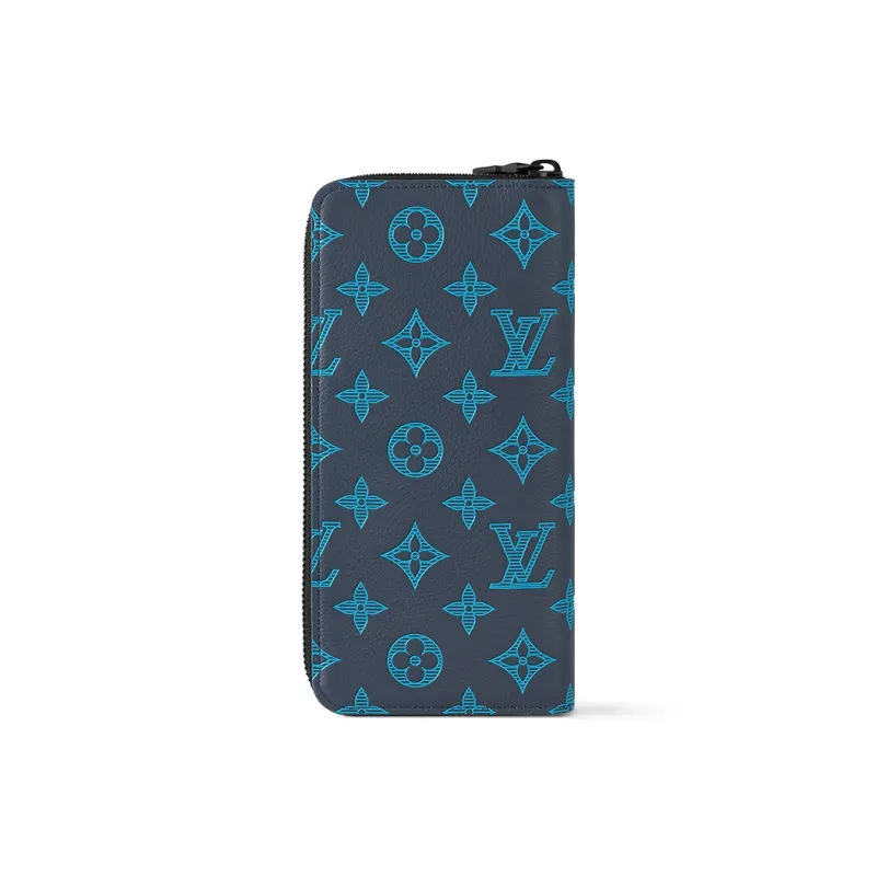 LOUIS VUITTON Zippy Cow Leather Wallet Men's Dark Blue-2