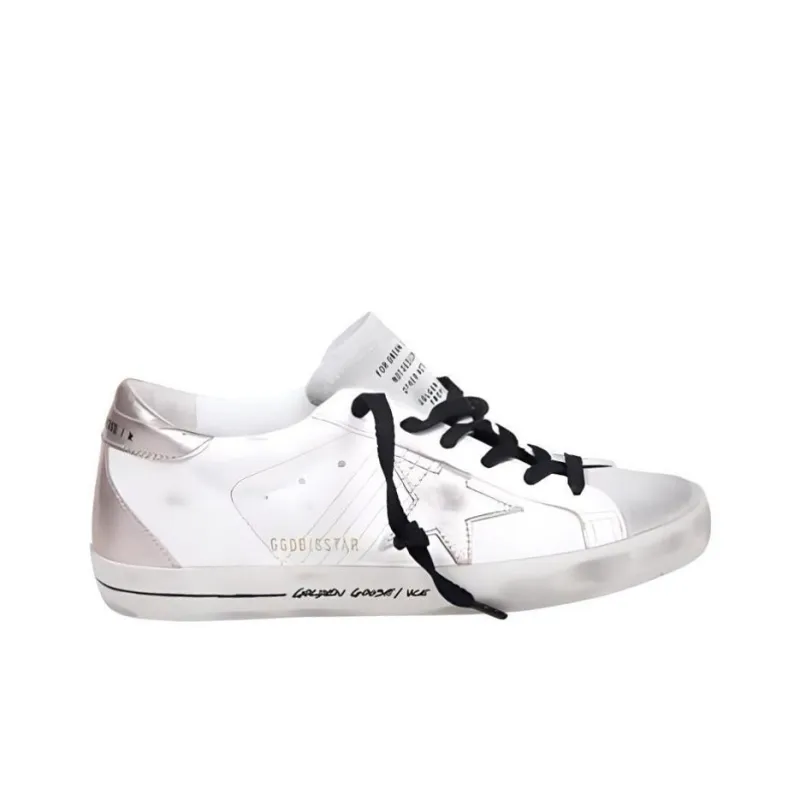 Golden Goose Super Star White Silver Metallic Women's-1