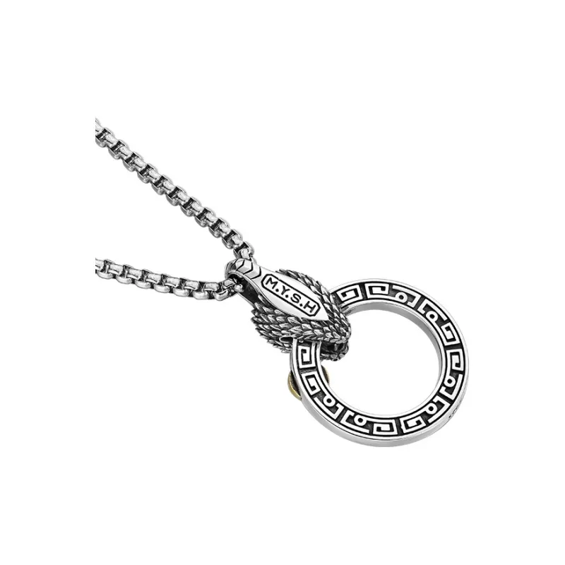 MYSH 925 Sterling Silver Necklaces Men's-11