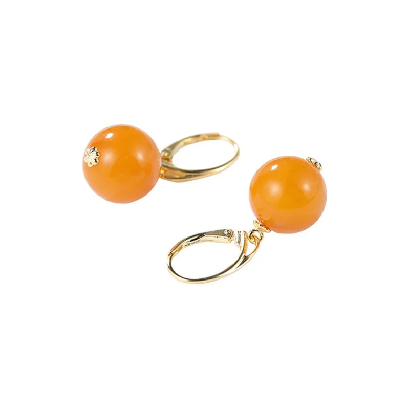 S&A Amber Beeswax Earrings Women's-0