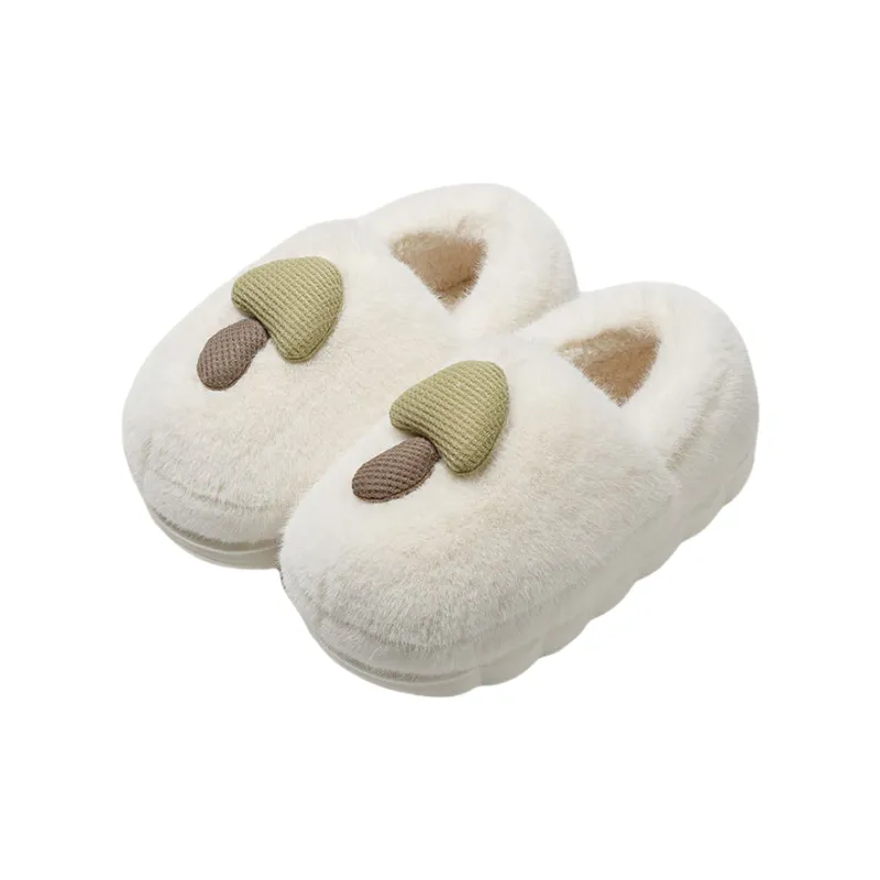 Yalu Preferred Closed Toe Cotton Slippers Winter Couple Home Indoor Slip Resistant Fleece Lined Velvet Slippers-4