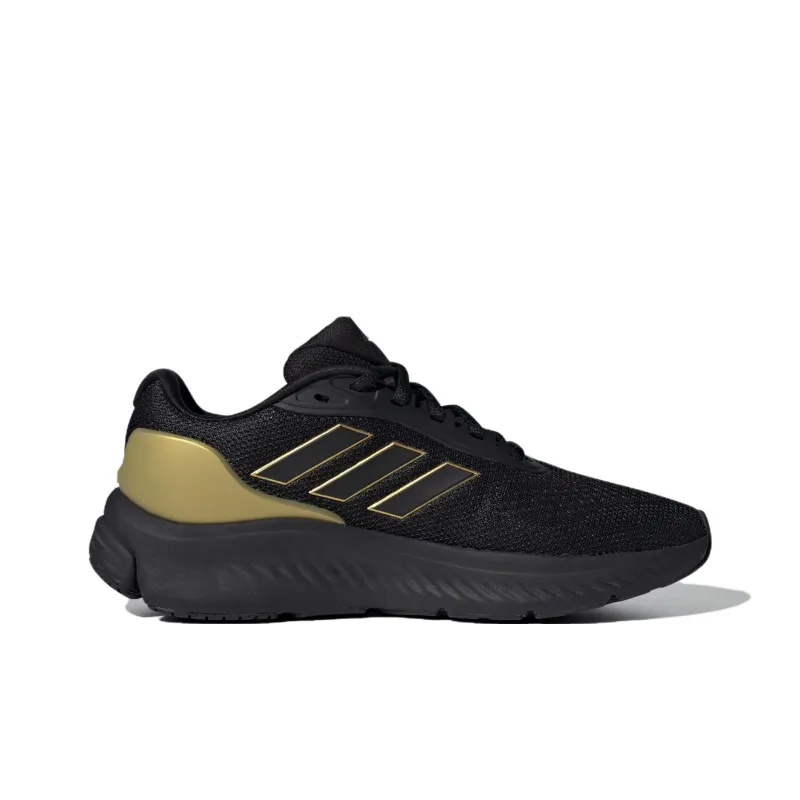Adidas Cloudfoam Anti Slip Wear Resistant Low Top Casual Shoes Women's Black Gold-1
