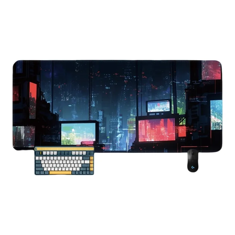 SHIBADU Rubber Cyberpunk Style Extra Large Gaming Esports Computer Desk Mat And Keyboard Pad For Men Mouse Pads-9