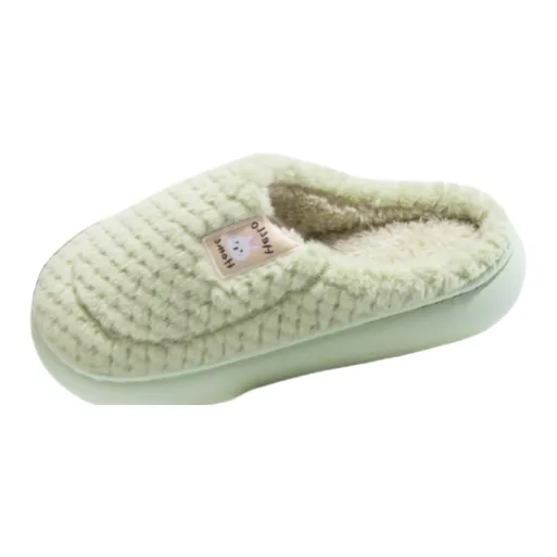 Yalu Preferred Closed Toe Cotton Slippers Winter Couple Home Indoor Slip Resistant Fleece Lined Velvet Slippers-24