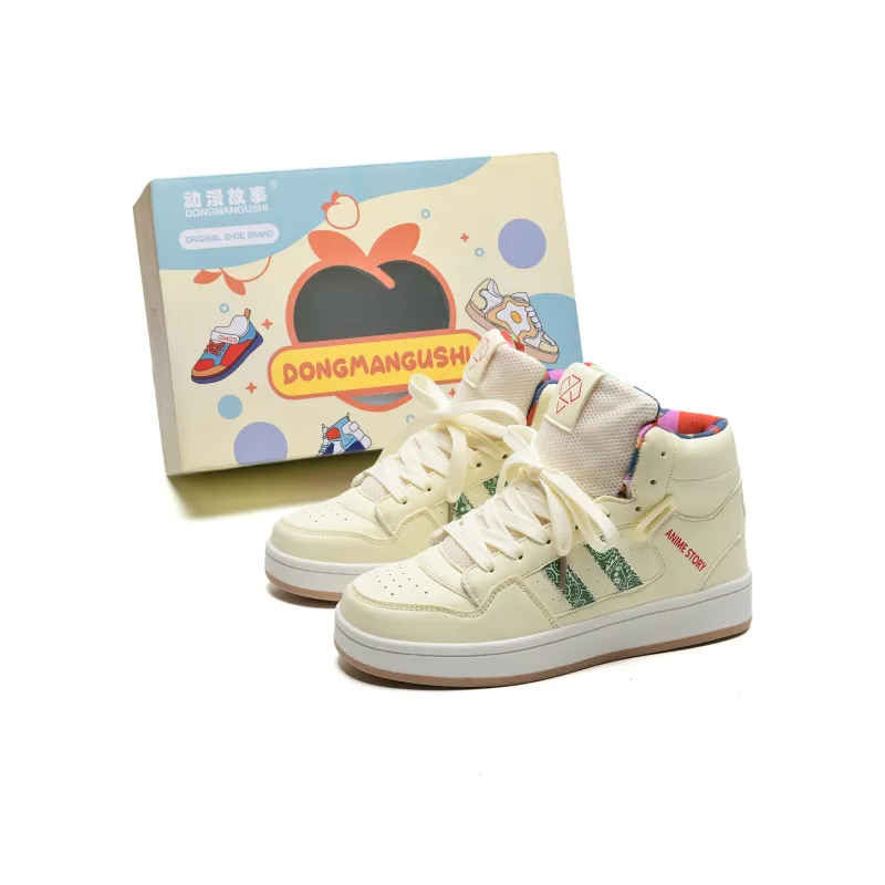 Anime Story Slip Resistant, Abrasion Resistant, Lightweight, Breathable Mid Top Skateboard Shoes Unisex Box Included-36