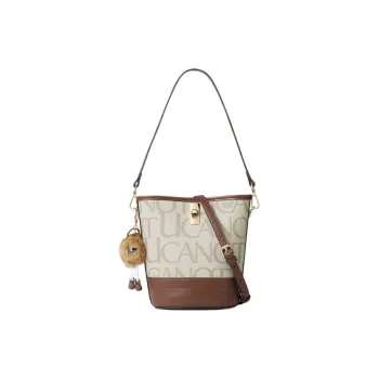 TUCANO PVC Shoulder Bag, Crossbody Bag Medium Size Women's Dark Khaki