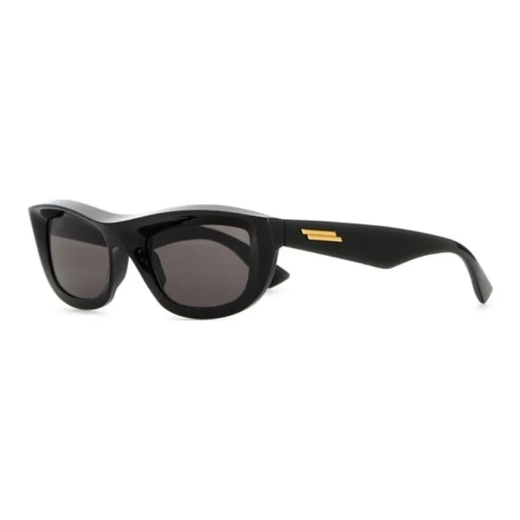 Bottega Veneta Acetate Irregular Shape Sunglasses Men's Black-0