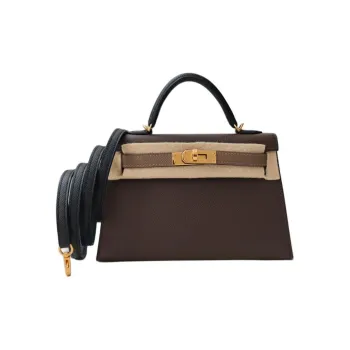 HERMÈS Mini Kelly II 4C Ecorce Epsom Leather Handbag Women's Brown