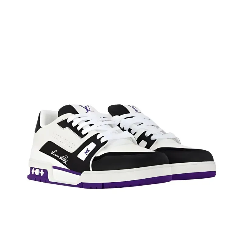 LOUIS VUITTON Trainer Low Top Skateboard Shoes Women's Purple-2