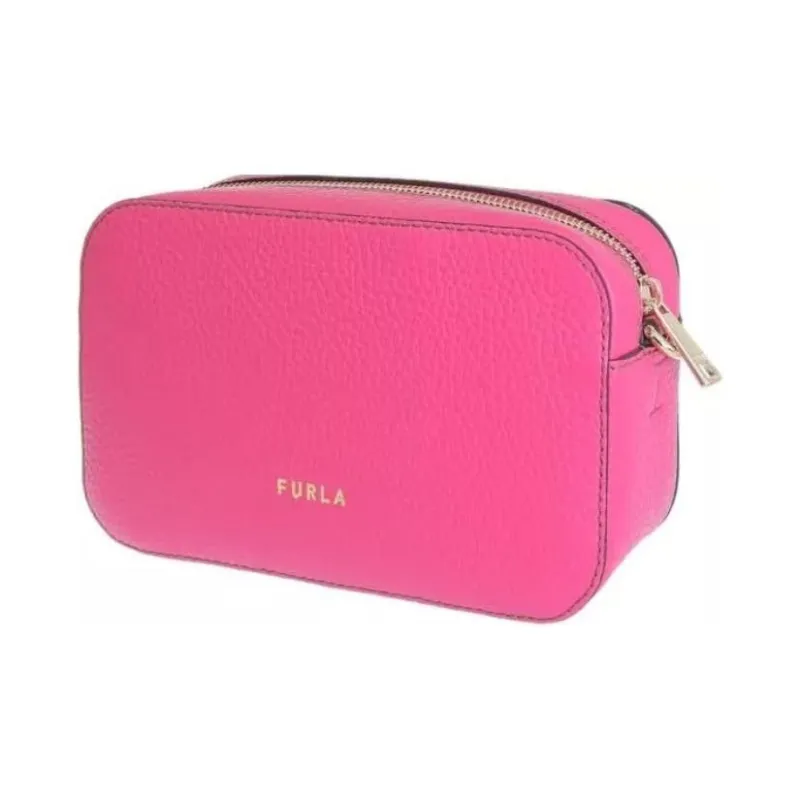 Furla Primula Leather Shoulder Bag, Crossbody Bag Mini Women's Fuchsia-3
