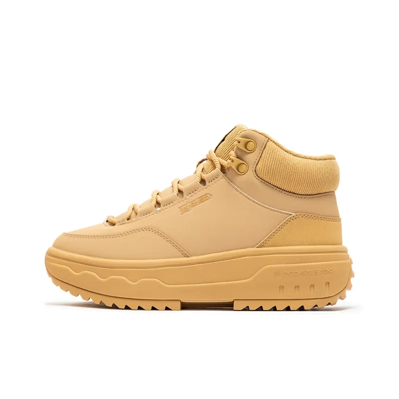 361° Trudging In The Snow Warm Slip Resistant High Top Casual Shoes Women's Khaki-0