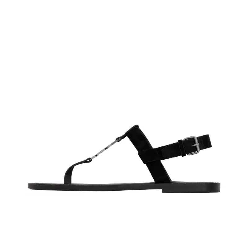 SAINT LAURENT Cassandra Logo Plaque Sandals-0