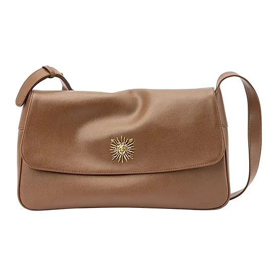 VANESSA HOGAN Cow Leather Kosa Bag Shoulder Bag Large Size Women's Brown/Black/Ecru-1