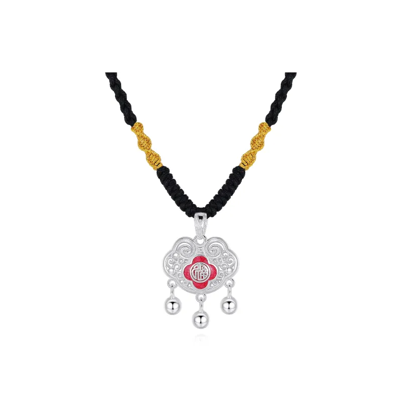 OWNCOOL S999 Fine Silver Necklaces Women's Red/Blue/Gold-0