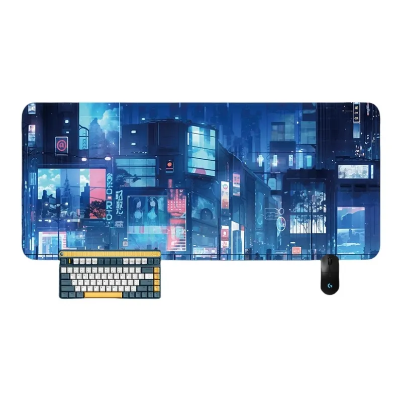 SHIBADU Rubber Cyberpunk Style Extra Large Gaming Esports Computer Desk Mat And Keyboard Pad For Men Mouse Pads-5
