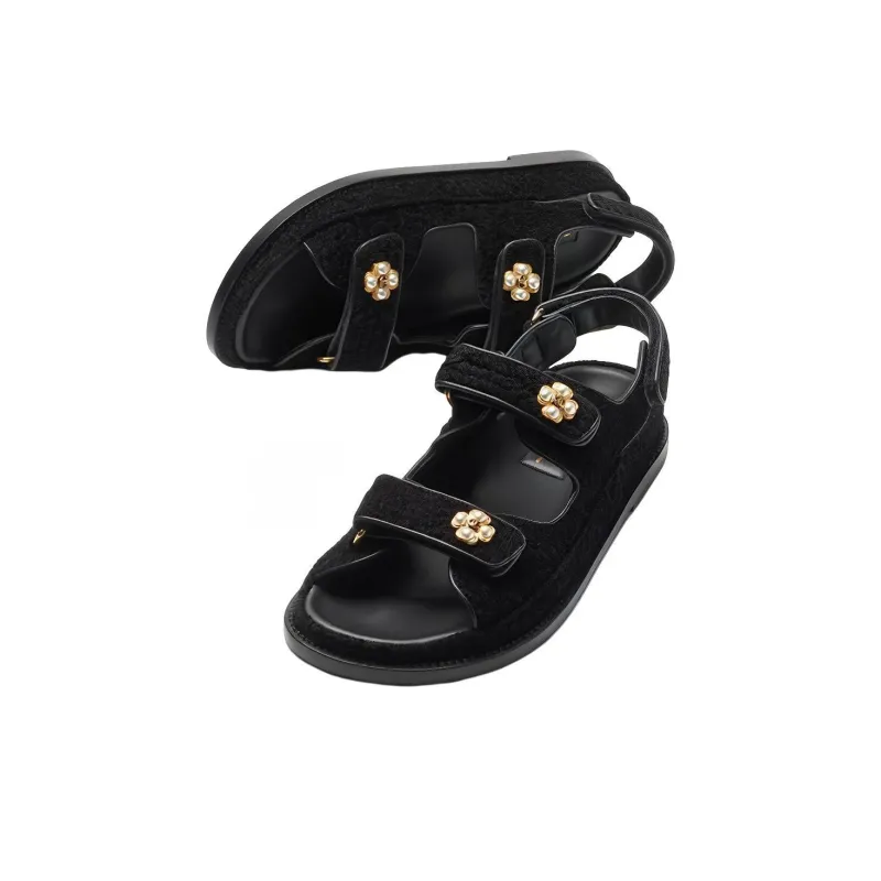 CHANEL Strap Sandals Women's Black-2