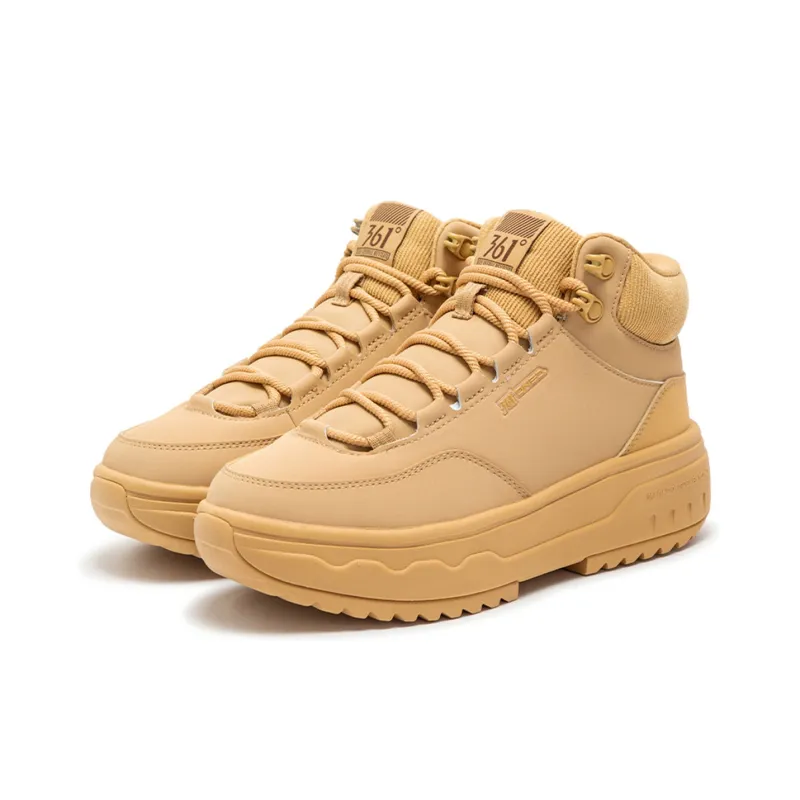 361° Trudging In The Snow Warm Slip Resistant High Top Casual Shoes Women's Khaki-2
