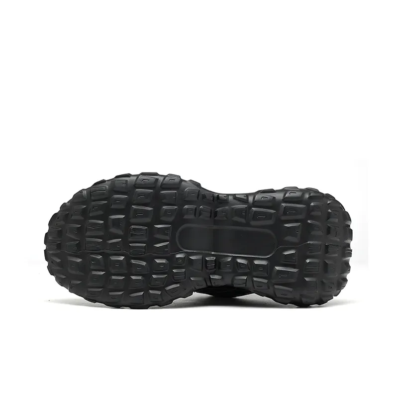 JOSINY Abrasion Resistant Height Increasing Chunky Sneakers, Tire Shoes Men's Black 2024-5