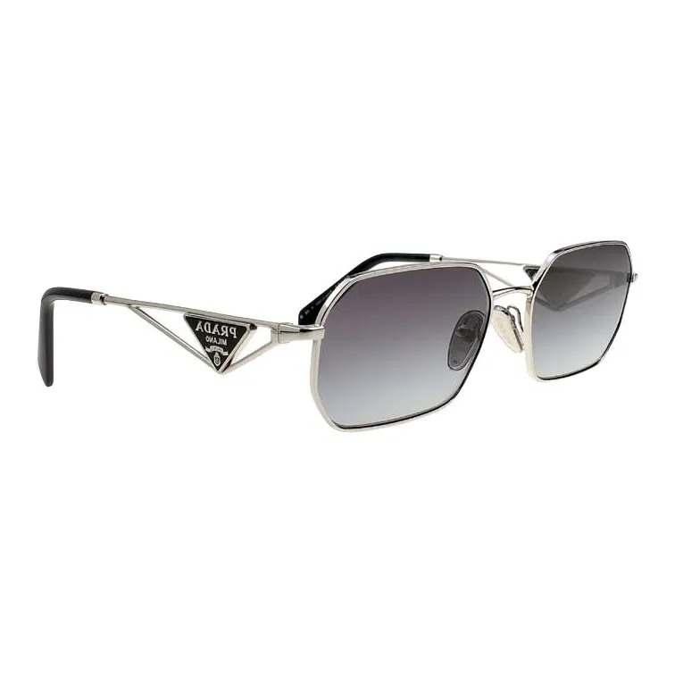 PRADA Metal Rectangular Sunglasses Women's Silver-1